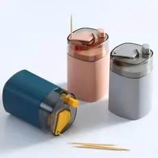 Paliteiro Automático Super Moderno Chique para Palito Prático Multicolorido 5,5x5,5x9,2 cm