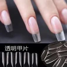 Tips 100 Unhas Curvatura C transparente para unhas de gel alongamento