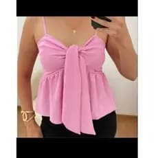BLUSA BATA FEMININA COM ALÇAS CRUSADAS E COM AMARRAÇÃO FRONTAL