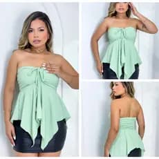Blusa  Feminina Bata Solta com Amarração Frontal Ajustável – Confortável e Estilosa