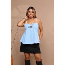 Blusa Feminina Regata Elegante com Laço no Busto e Caimento Soltinho