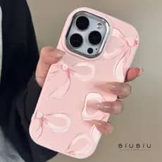 Capinha capa de silicone fosco Anti-impacto Fita rosa IPhone 14 15 16 17 13 12 11 Pro Max X XR XS MAX CASE