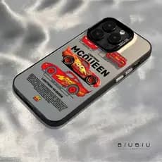 Capa Cars Relâmpago McQueen 95 para iPhone 16 15 14 13 12 11 Pro Max, fosca transparente antichoque