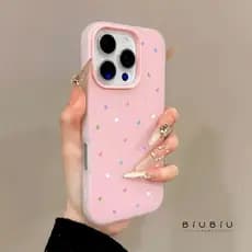Corações Coloridos Geléia 2 Em 1 Capa Capinha Silicone Para IPhone 13 11 12 14 15 16 17 16e Normal Pro Max Ar