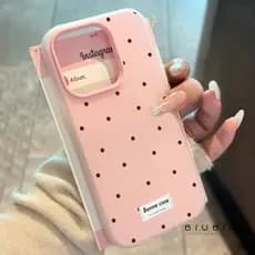 Capinha 2 Em 1 Bolinhas Brancas Anti-Impacto Para iPhone 7 8 X XR XS Max 11 12 13 14 15 16 17 Pro Max Plus