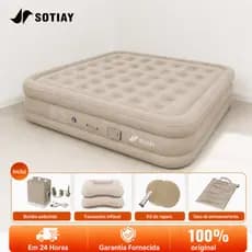 Sotiay Colchão Inflável Queen Casal Cama De Campanha Bomba Inflável Com Bateria De Lítio Integrada 200*150*40cm