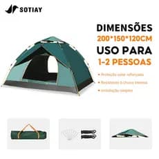 Barraca Camping Portátil A Prova D'agua Dois Andare Barraca De Acampamento 2 Pessoas De Praia