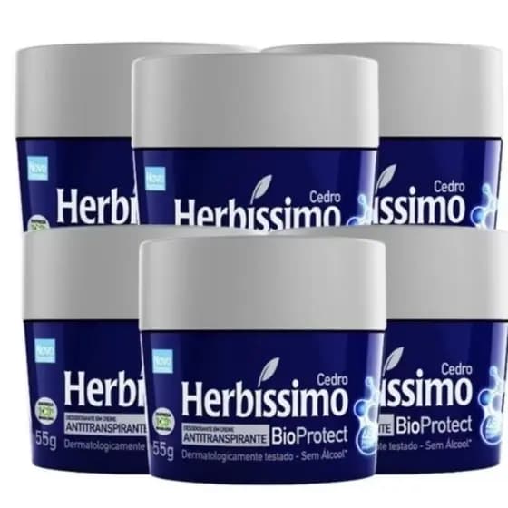 Desodorante Creme Herbíssimo Cedro 48h 55g 6 un - Proteção Prolongada e Hidratação Intensiva