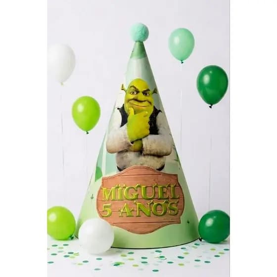 Chapéu De Aniversário Personalizado Tema Shrek - Lembrancinhas Personalizadas Shrek