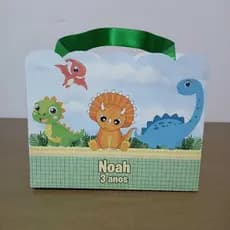 Sacolinha Personalizada Dinossauro Baby 10 unidades – Caixinhas Personalizadas Galinha Dinossauro Baby – Lembrancinhas