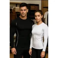 blusa de proteção UV manga longa com detalhe academia esporte piscina