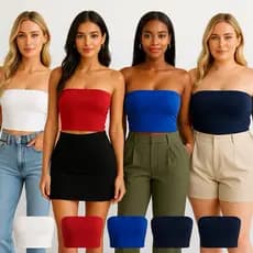 Tube Top Cropped Feminino Suplex Tomara Que Caia, Top Faixa, Forrado Sem Transparência