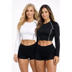 Cropped Feminino Academia Moda Fitness Proteção Uv Praia Piscina
