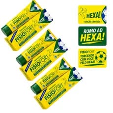 Kit 3 Pomada Fisiofort Tradicional Hexa 150g Edição Limitada Copa do Mundo Bio Instinto