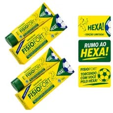 Kit 2 Pomada Fisiofort Tradicional Hexa 150g Edição Limitada Copa do Mundo Bio Instinto