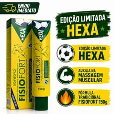 Fisiofort Hexa 150g Pomada Massageadora Bio Instinto Edição Limitada Futebol 2 unidades