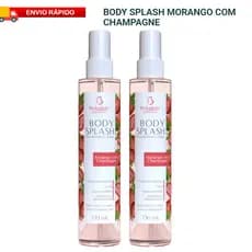 Kit 02 Body Splash Corporal Morango com Champagne 130ml Fórmula Hipoalergênica Bio Instinto