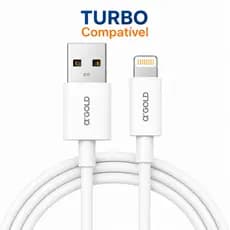 Cabo Lightning para iPhone USB Turbo 25 W Rápido de 1m Reforçado