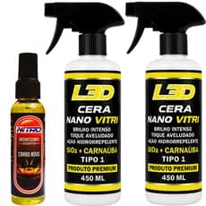 Kit 2x Cera Cristalizadora + Aromatizante - Brilho + Cheiro de Carro Novo