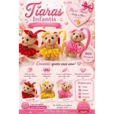 Tiara infantil ursinho/ Tiara de cabelo / Tiara pelúcia/ Tiara menina