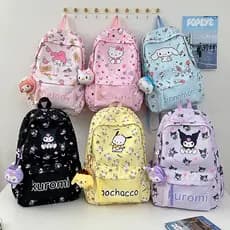 Novo saco de escola dos desenhos animados bonito leve grande capacidade