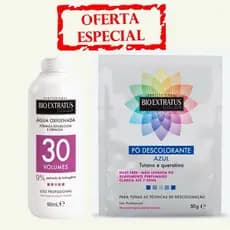 Kit Pó Descolorante 50g + Água Oxigenada 90ml Bio Extratus