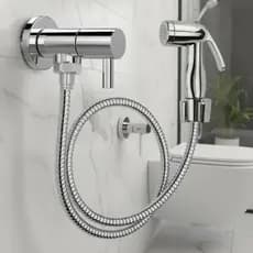 Kit de Ducha Higiênica Com Registro Para Banheiro Alta Pressão Mangueira 1,20m Completa Luxo Premium Cromada Metal