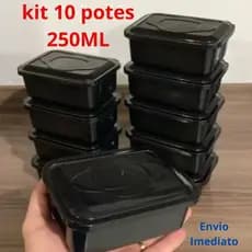 kit 10 potes pequenos de plásticos 250ml para lanchinhos cozinha  temperos livres de BPA