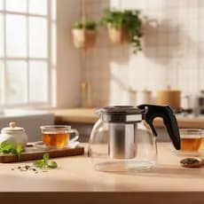 Chaleira Bule Vidro 350ml Sortida Infusor Removível Thika Ferver Água Chás Café Chimarão Infusões