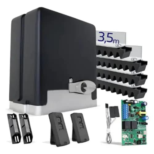 Kit Motor Portão Ppa Dz Stark 600 Z18 1/3 500kg Frequência 60hz 3.5 M Cremalheira