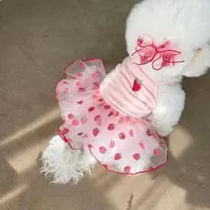 Tiara Grátis ! Pet Suspender Vestido Malha Inchado Tutu Saia Para Cães Gatos-Verão Leve Filhote De Cachorro Gatinho Vest