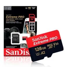 CARTAO DE MEMORIA MICRO SD SANDISK 128GB EXTREME PRO 4K ORIGINAL SANDISK COM NOTA FISCAL E GARANTIA