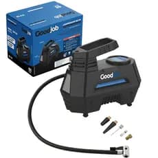 Compressor De Ar Portátil 12V Bomba Encher Pneu Carro Bicos Adaptadores DC GJ-12 Goodjob