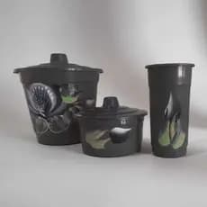 kit de Pia 3 Peças Lixeira Porta Sabão/Bucha Porta Detergente Para Cozinha Decorado