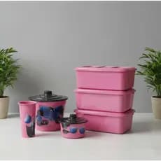 Kit Pia com 3 Peças Decorado Artesanalmente e Kit Retangular de 3 Peças de 4 L