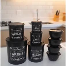 Potes de Mantimentos 5 Peças + 4 Potes Bowl Plástico