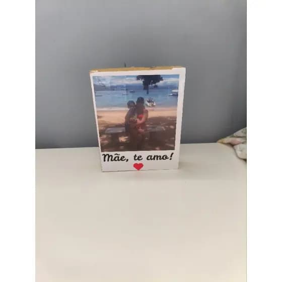 Lembrança dia das mães - quadro/ porta retrato de mesa 9x12cm base em MDF- Foto de mesa personalizada 1 ou 4 fotos.