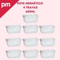 Kit Marmitas Fitness 600ml Freezer Microondas Potes Plásticos Trava Grande Organizar Alimentos