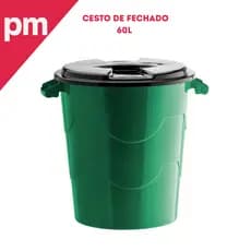 Cesto Lixeira Grande 60L Tampa Robusta Funcional Plástico PREMIUM Forte