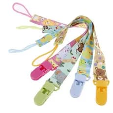 Prendedor de chupeta chuca premium com mola universal – clipe com trava, amarelo divertido para bebê menino / menina