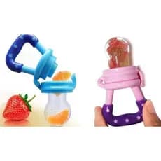 Chupeta Alimentadora Bebe Para Frutas Com Tampa Higiênica Prática Com Bico De Mamadeira Macio