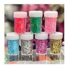 Kit c\ 2\ 3 \ 5  Potes de Glitter Estrela 3mm Brilho Carnaval Festa Fantasia