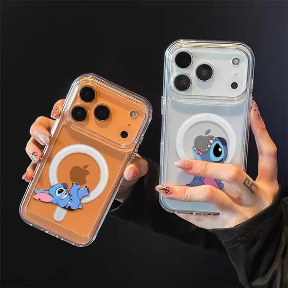 Capa Capinha Para iPhone 17 PRO PROMAX 16 11 12 13 14 15 XS XR Capinha de celular fofa com desenho do Stitch J00047