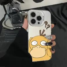 Capa Capinha Para iPhone 17 PRO MAX 16 11 12 13 14 15 pro xs XR 7+ 8+ com estampa de Pokémon Psyduck SRT02050