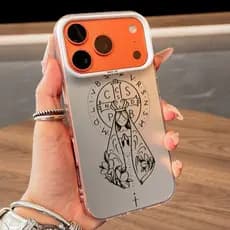 Capa Capinha Para iPhone 17 PRO PROMAX 16 11 12 13 14 15 xs XR com estampa de Nossa Senhora e cruz J01117