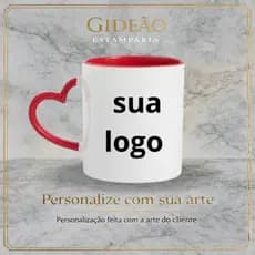 caneca personalizada de alça de coração colorida - porcelana 325ml - alta qualidade
