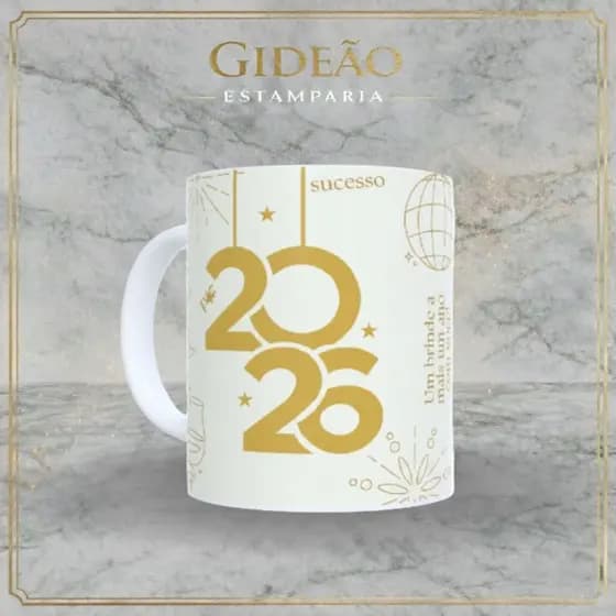🥂 🎉 Caneca Personalizada de Ano Novo com Foto – 325 ml ✨