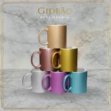 Caneca Personalizado  Glitter com Nome – Presente 325ml