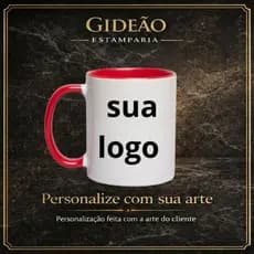 caneca personalizada - alça e interior colorido - porcelana 325ml