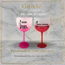 KIT com 20 taças gim - personalize com seu nome, sua logo ou uma frase pequena - taça com 580ml
